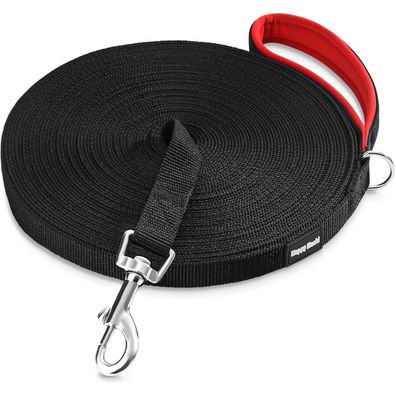 HAPPY HACHI Schleppleine für Hunde, 25m Nylon Hundeleine mit Handschlaufe und