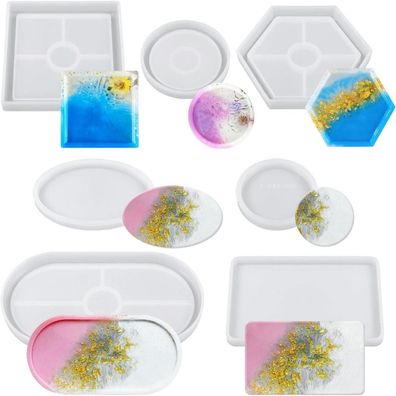 Capaneus 7-teiliges Silikonform-Set für Untersetzer, Tabletts und