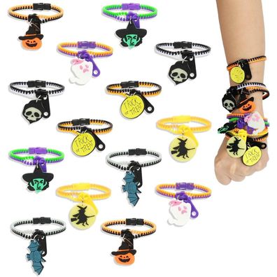 Capaneus 14er Halloween Reißverschluss Armbänder für Kinder