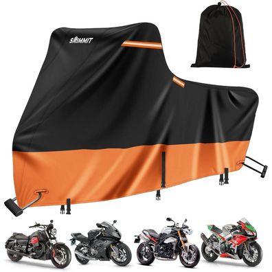 Srimmit 420D Motorradabdeckung Outdoor, Winterfest, UV/Regen/Staubschutz