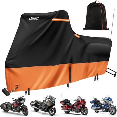 Srimmit Motorrad Abdeckplane 420D Wasserdicht, Winterfest, UV & Staubschutz
