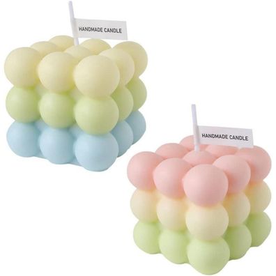 Nicavkit 2 Stück Bubble Kerze, Geometrische Duftkerze aus natürlichem