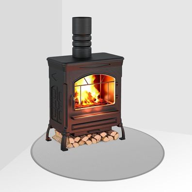 FLASLD Feuerfeste Matte 100x100 cm Grau - Rutschfeste Glutschutzmatte für