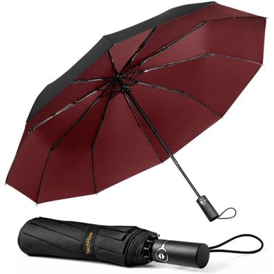 TechRise Sturmfester Taschenschirm - Automatisch, Kompakt, Groß (104cm)