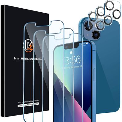 LK 3 + 3 Stück Schutzfolie für iPhone 13 (6.1 Zoll) - Displayschutzfolie