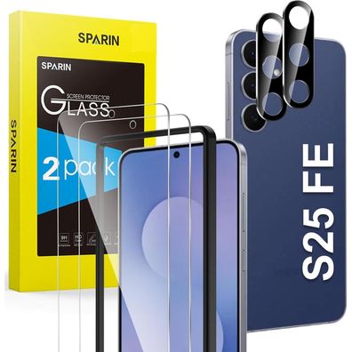 SPARIN Displayschutzfolie & Kameraschutz für Samsung Galaxy S25 FE, 2er Pack