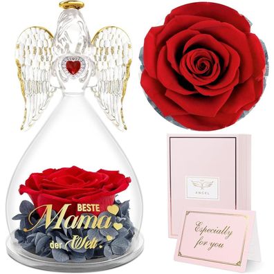 Sunia Engel Figur mit Ewiger Rose - Beste Mama der Welt Geschenk