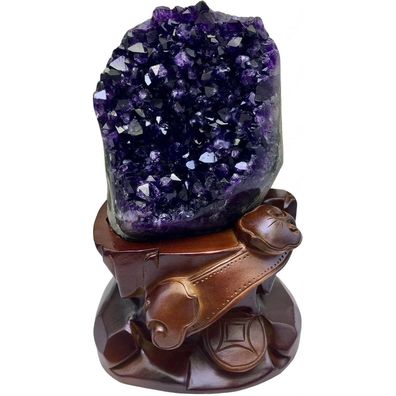 DECORN Natürlicher Amethyst-Cluster Exemplarstein für Heimdekoration