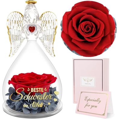 Sunia Schwester Geschenk: Engel Figur mit Spruch "Beste Schwester der Welt"