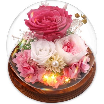 Touloube Ewige Rose im Glas, Infinity Rose Geschenk für Frauen, Muttertag