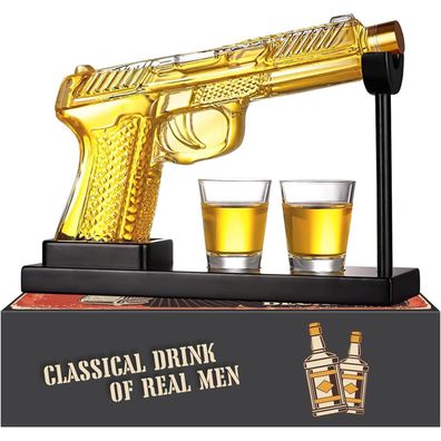 Oaksea Whiskey Dekanter Set mit 2 Gläsern - Elegantes Geschenkset für Männer