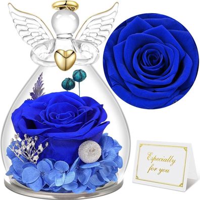 Sunia Ewige Rose im Glas mit Engel Figur - Ein besonderes Geschenk für Frauen