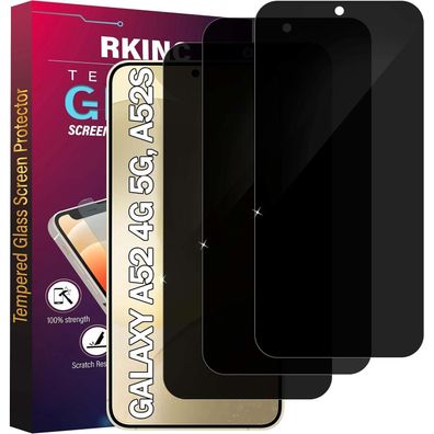 RKINC 3x Sichtschutz Panzerglas für Samsung Galaxy A52, A52 5G, A52S 5G