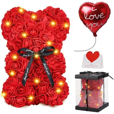 Touloube Rosenbär Geschenk für Frauen, Muttertag, Valentinstag, Jubiläum mit