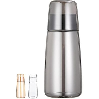 Yalucky Nachttisch Wasserkaraffe Set mit Becher, Glas Mundwasser Flasche