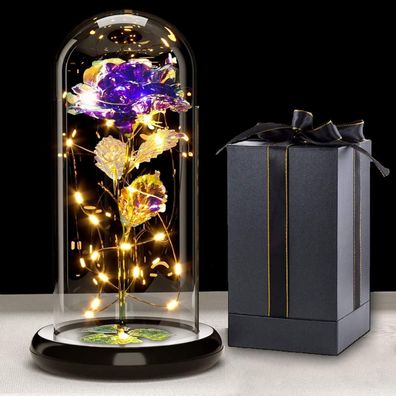 Galaxy Rose Geschenk für Frauen, Infinity Rose in Glaskuppel mit