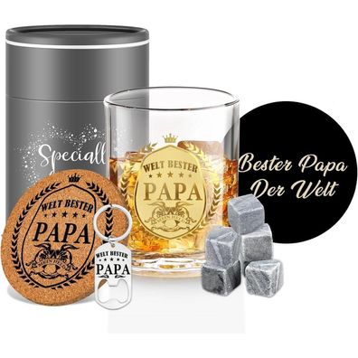 Yalucky Whisky Gläser Personalisiert für Papa - Vatertagsgeschenk Geburtstag