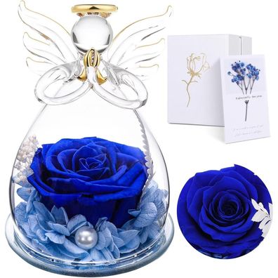 Touloube Ewige Rose Engel Geschenk für Mama, Frau, Oma - Konservierte Rose in