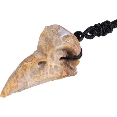Nupuyai Rabenschädel Kette aus Chrysanthemenstein für Damen und Herren, Achat