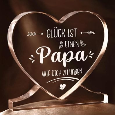 Juratar Vatertagsgeschenk für Papa von Tochter Sohn, Herzförmiges Acryl Deko