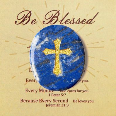 Qinjiejie Lapislazuli Heilkristall Kreuz Sorgenstein für Meditation, Angst