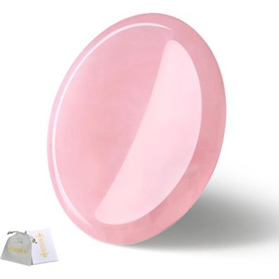 Qinjiejie Rosenquarz Schmuckstein Kristall Handschmeichler Oval Edelstein für