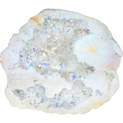 Kyeygwo Titanium Coated Kristall Rohstück Geode, Quarz Cluster Specimen