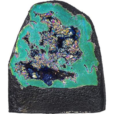Kyeygwo Titan beschichteter Kristall Rohstück Geode, Quarz Cluster Edelstein