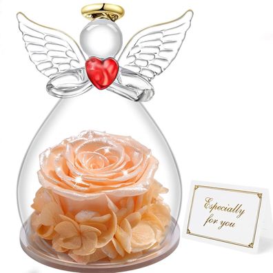 Miofula Ewige Rose Engel Figur Geschenk für Mama, Frauen, Oma, Freundin