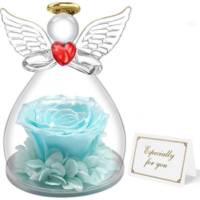 Miofula Ewige Rose Engel Figur Geschenk für Mama, Infinity Rose Schutzengel