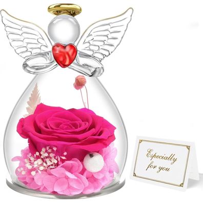 Miofula Ewige Rose Engel Figur Geschenk für Mama, Frauen, Oma, Freundin