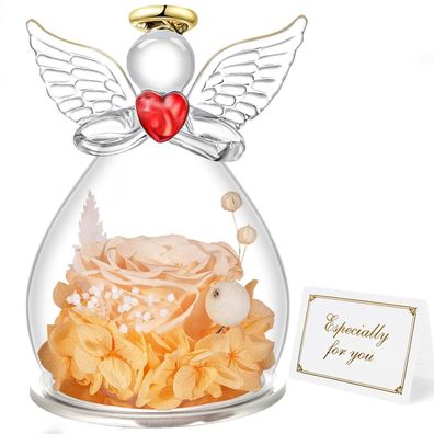 Miofula Ewige Rose Engel Figur Geschenk für Mama, Frauen, Oma, Freundin