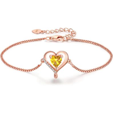 LAVUMO Damen Herz Armband Rosegold Sterling Silber 925, Geschenk für Sie
