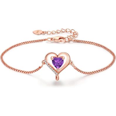 LAVUMO Damen Armband Rosegold Sterling Silber 925 Herz Geschenk für Sie Mutter