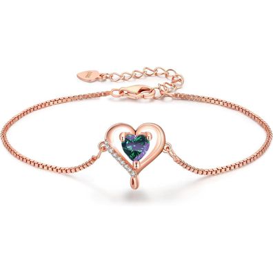 LAVUMO Damen Armband Rosegold Sterling Silber 925 Herz Schmuck Geschenk für Sie