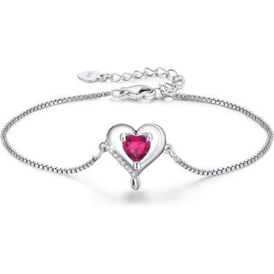 LAVUMO Herz Armband Damen Rosegold Sterling Silber 925, Verstellbar, Geschenk