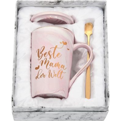 Joymaking Kaffeetasse Beste MAMA der Welt, Geschenkidee für Mama, 400ml rosa