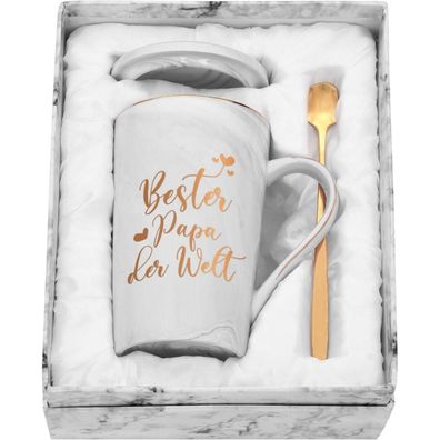 Joymaking Kaffeetasse Beste PAPA der Welt, Geschenkidee für Papa, 400ml grau