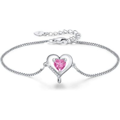LAVUMO Damen Armband Rosegold Sterling Silber 925 Herz Design, Geschenk für Sie