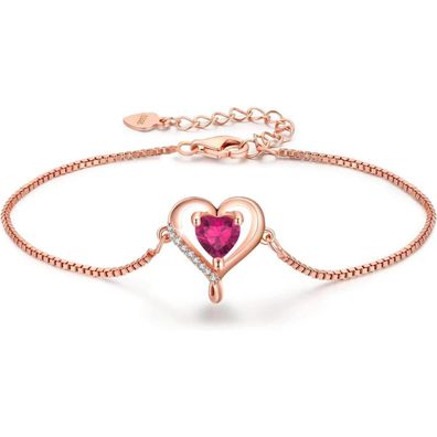 LAVUMO Damen Armband Rosegold Sterling Silber 925 Herz Design Geschenk für Sie