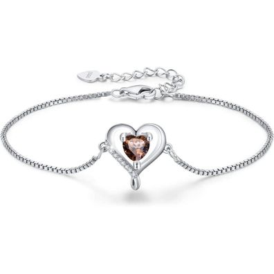 LAVUMO Damen Armband Rosegold Sterling Silber 925 Herz Design, Geschenk für Sie
