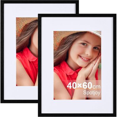 Spotjoy Bilderrahmen 40x60cm (2er-Set) Schwarz - Moderner Holzrahmen mit