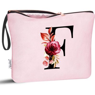 Vavabox Personalisierte Kosmetiktasche mit A-Z Buchstabe, Geschenk für Frauen
