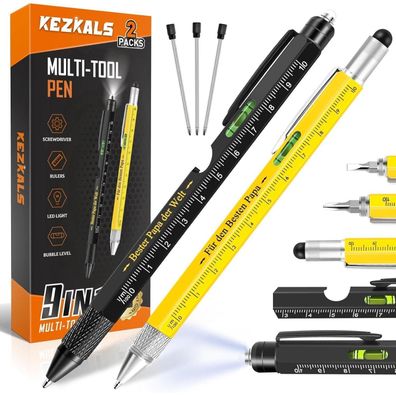 Kezkals 2er-Set 9-in-1 Multifunktions-Kugelschreiber - Perfektes