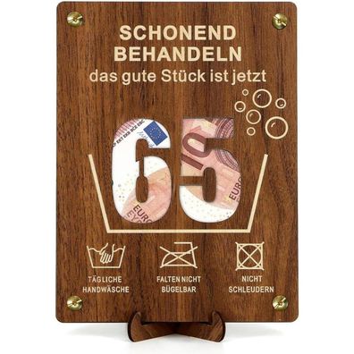 Giftota Witzige Geldgeschenke aus Holz zum 65. Geburtstag für Mann & Frau