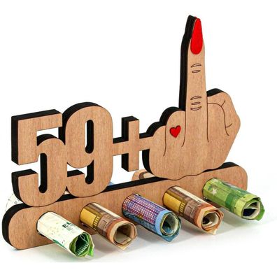 Giftota Lustiges Geldgeschenk aus Holz zum 60. Geburtstag - 59 + 1 Design