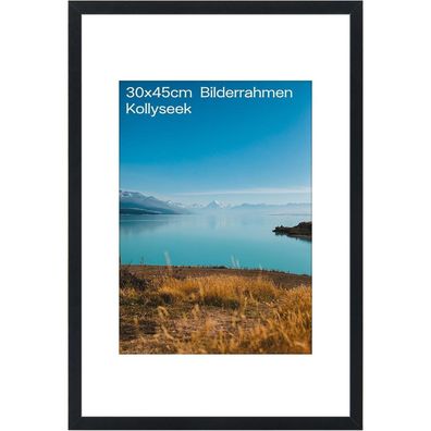 kollyseek Bilderrahmen 30x45 cm Schwarz aus MDF und Acrylglas - Zum Aufhängen