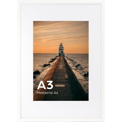 EYMPEU Bilderrahmen A3 (29,7 x 42 cm) Weiß - Posterrahmen für Wand, Büro