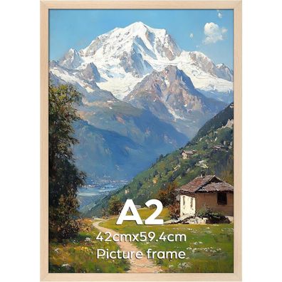 EYMPEU Bilderrahmen A2 (42 x 59,4 cm) in Holzfarbe - Wandmontage für Büro und