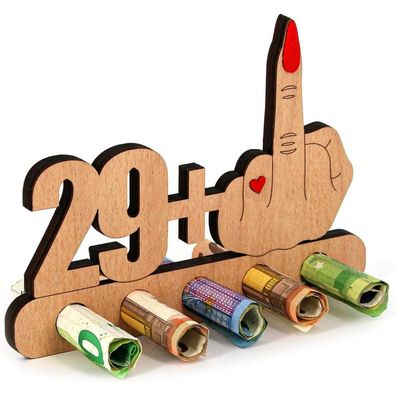 Giftota 30. Geburtstag Geldgeschenk aus Holz - Originell & Lustig mit 29 + 1